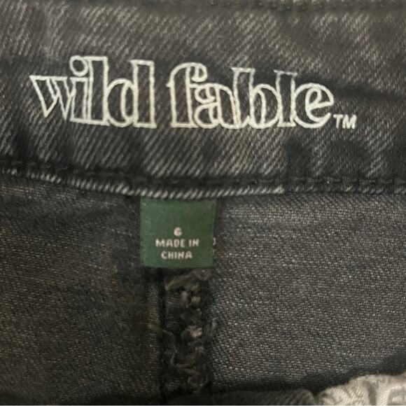 Wild Fable Black Denim Skirt Womens Size 6 Raw Hem Mini Coastal Cowgirl Western - Picture 4 of 7